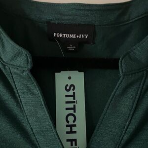 Fortune & Ivy NWT-Green Button-Up Women's Top